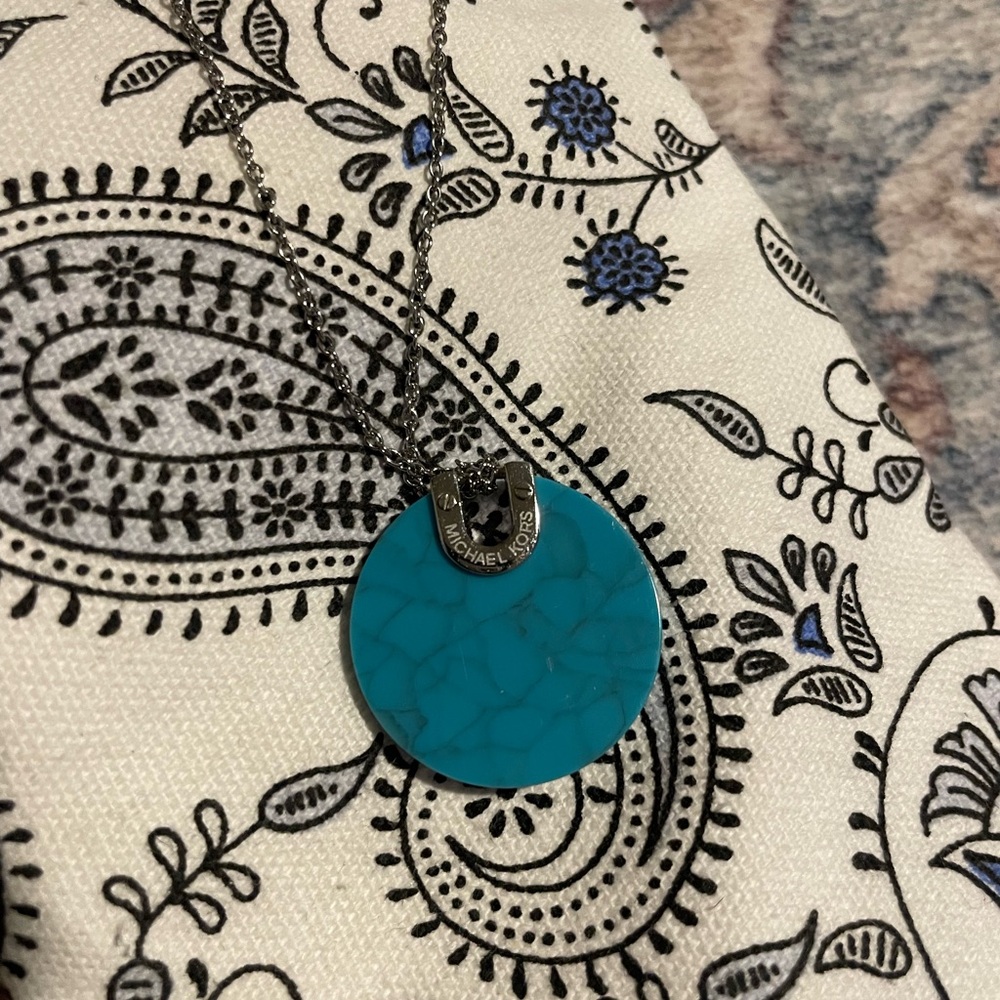 Michael Kors Turquoise and Silver Necklace